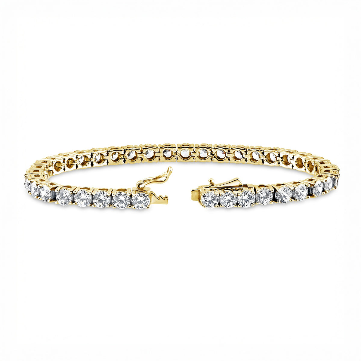 Round CZ Tennis Bracelet, Gold Plated / 6.5 inch