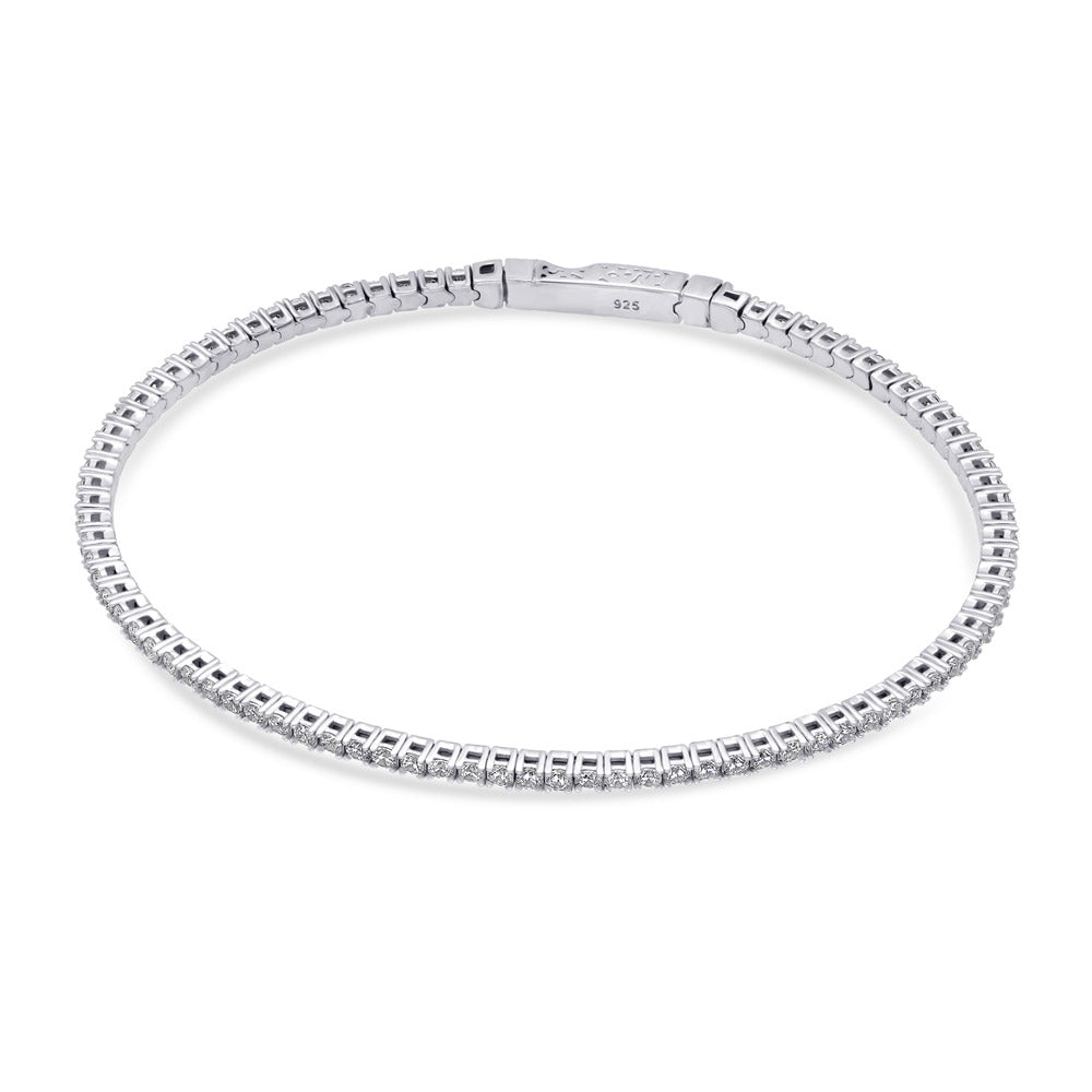 Flexible CZ Bangle Set in Sterling Silver
