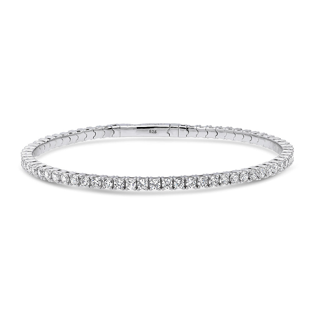 Flexible CZ Bangle Set in Sterling Silver