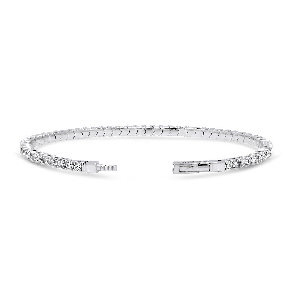 Flexible CZ Bangle Set in Sterling Silver