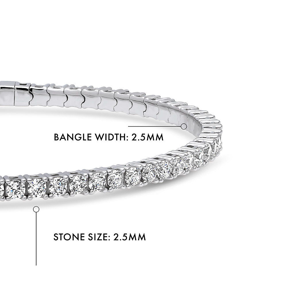 Flexible CZ Bangle Set in Sterling Silver