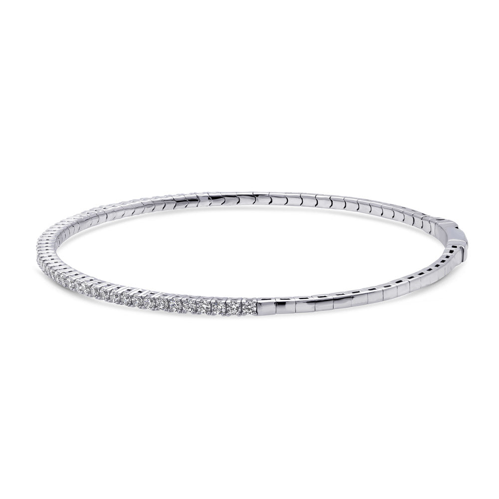 Flexible CZ Bangle in Sterling Silver