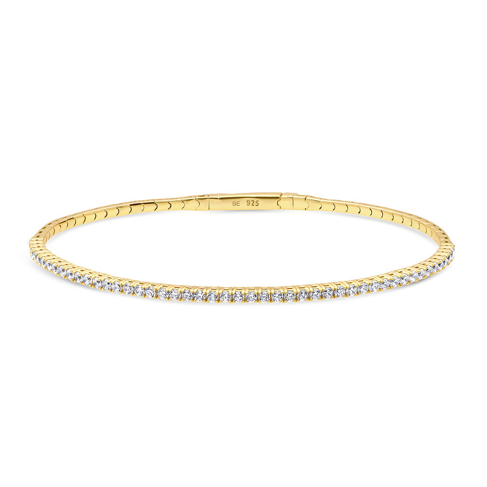 Elegant Sparkling 22k Gold Orb Flexi Bangle Bracelet