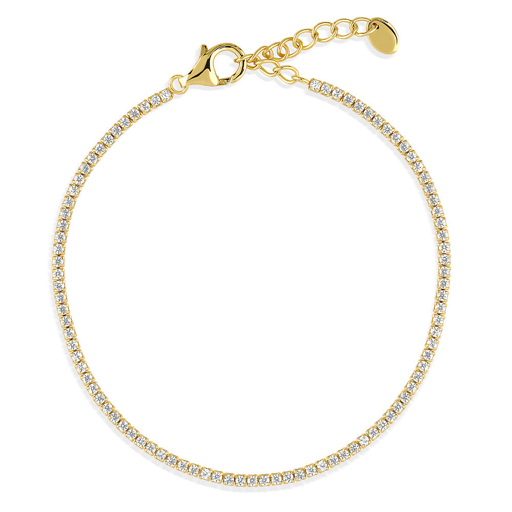 CZ Tennis Bracelet Set in Gold Flashed Sterling Silver
