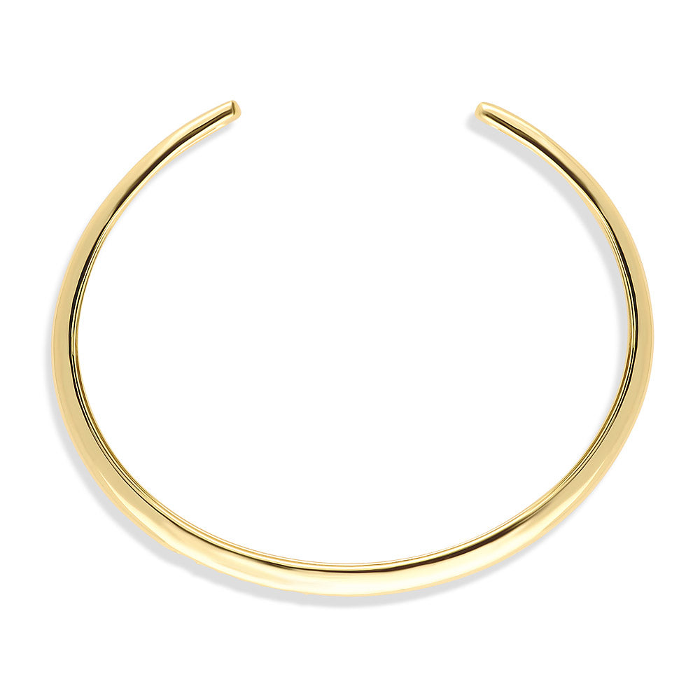 Angle view of CZ Cuff in Sterling Silver, Yellow Gold Flashed