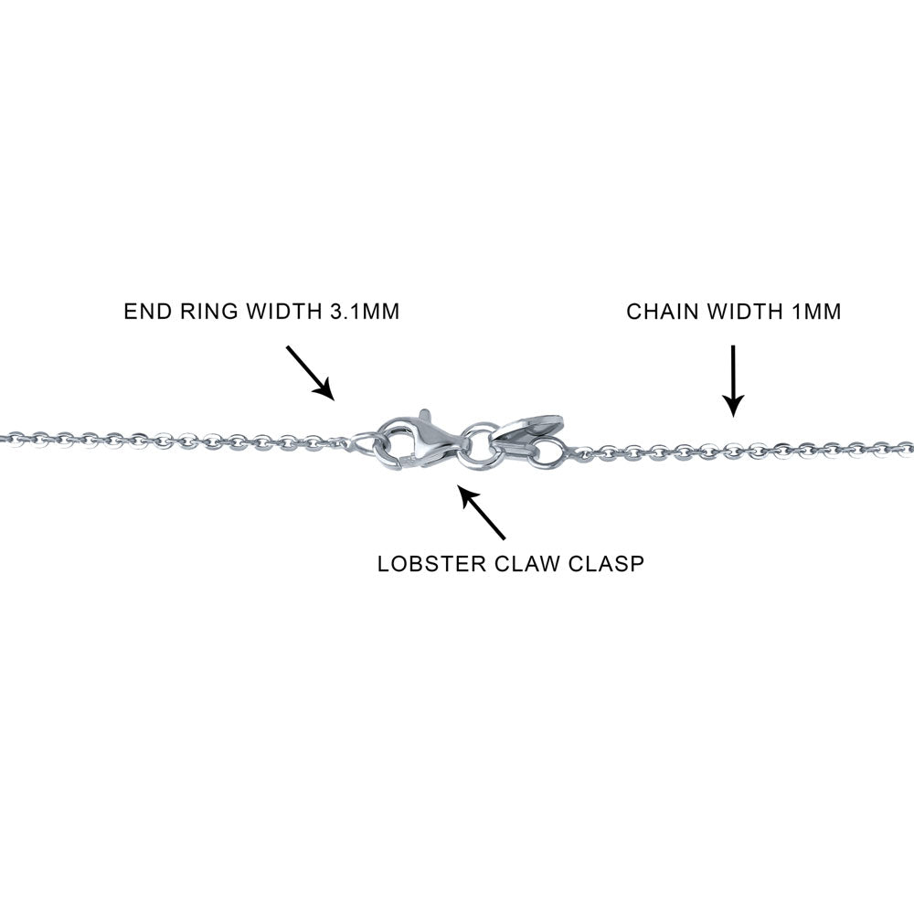 Italian Rolo Chain Necklace in Sterling Silver