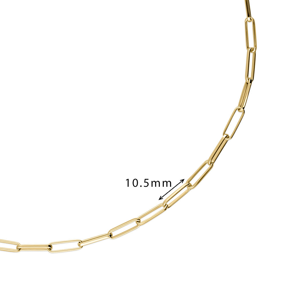 Paperclip Layered Link Chain Necklace Set in Sterling Silver 3mm