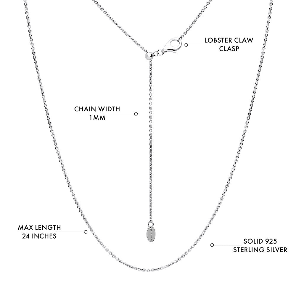 Adjustable Slider Rolo Chain Necklace in Sterling Silver, 2-Piece