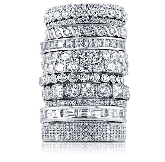 sterling silver cz eternity rings