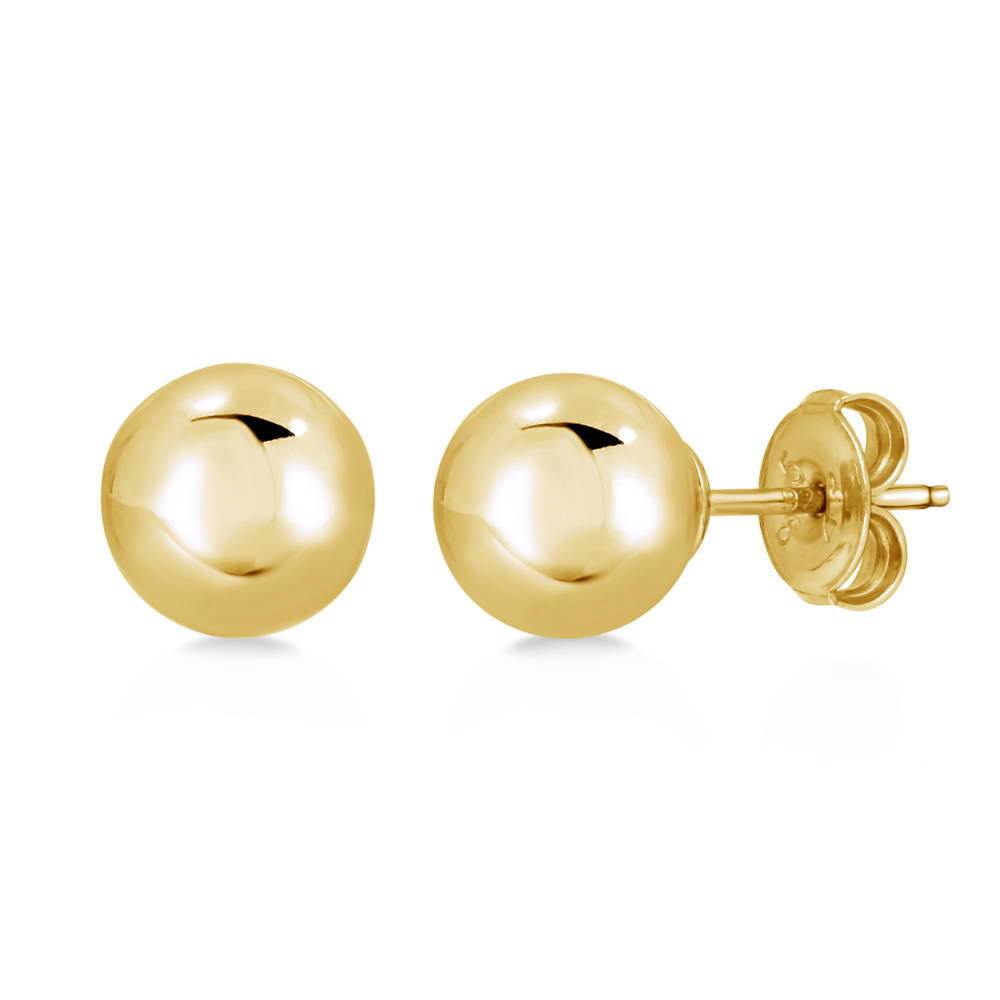 Ball Bead Stud Earrings in Gold Flashed Sterling Silver
