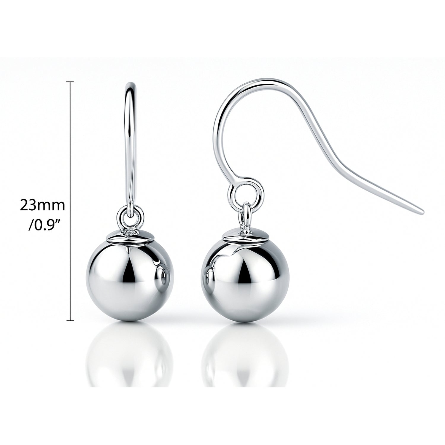 Ball Bead Earrings in Gold Flashed Sterling Silver, 2 Pairs