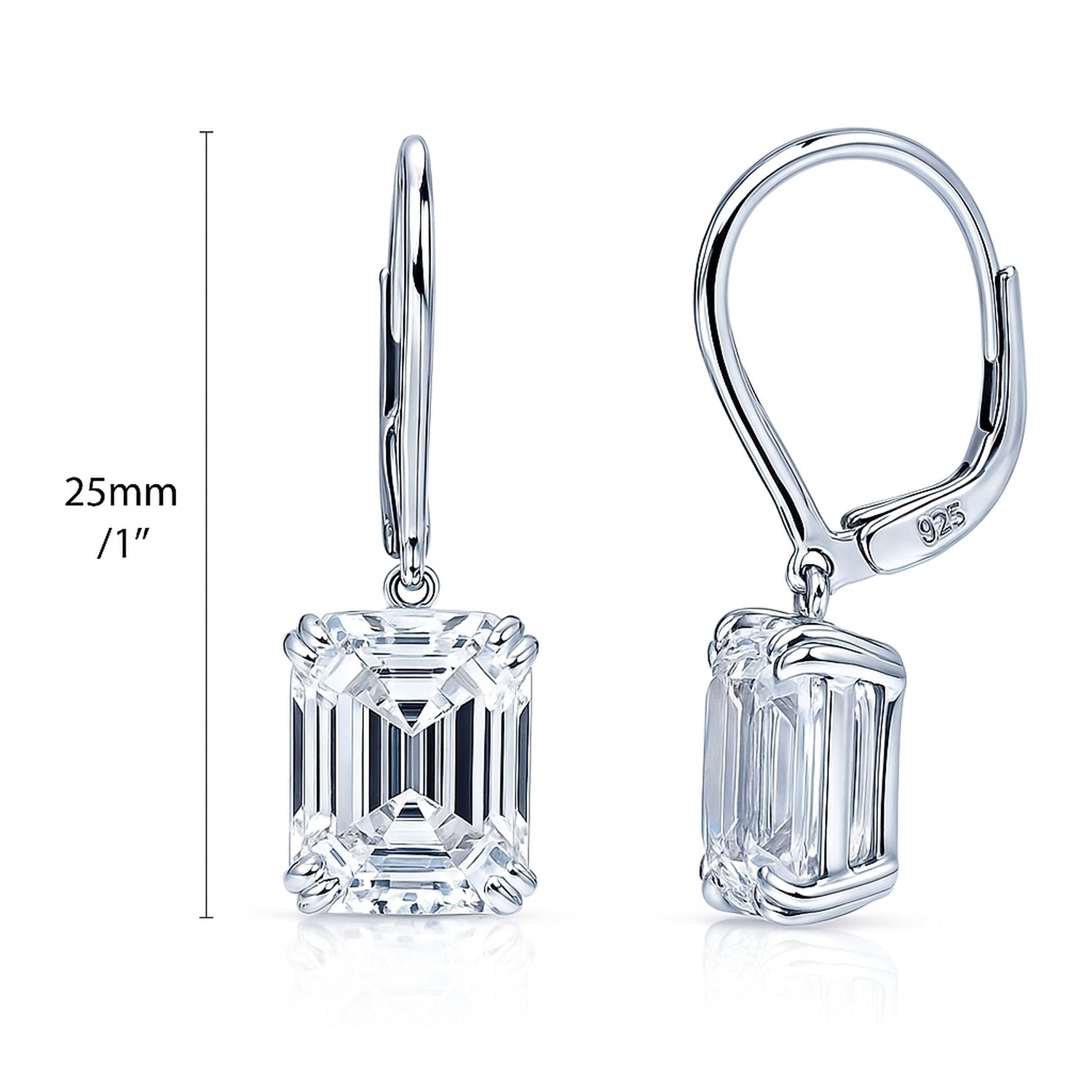 Solitaire CZ Earrings in Gold Flashed Sterling Silver, 2 Pairs