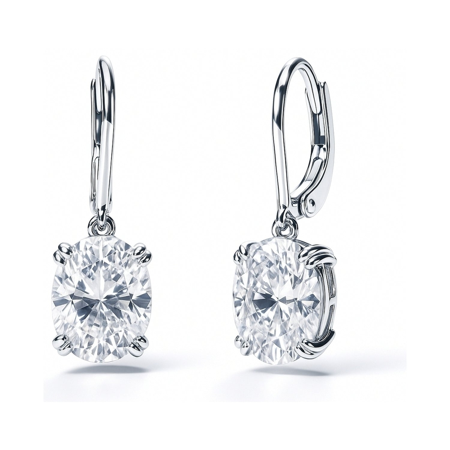 SOFIA MILANI Sterling Silver Oval Dangle Earrings With Zirconia - Hypoallergenic Gift