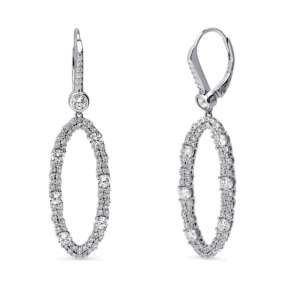 Cubic Zirconia Chandelier Earrings Rhodium on Sterling Silver Cubic Zirconia Chandelier Earrings Rhodium on Sterling Silver