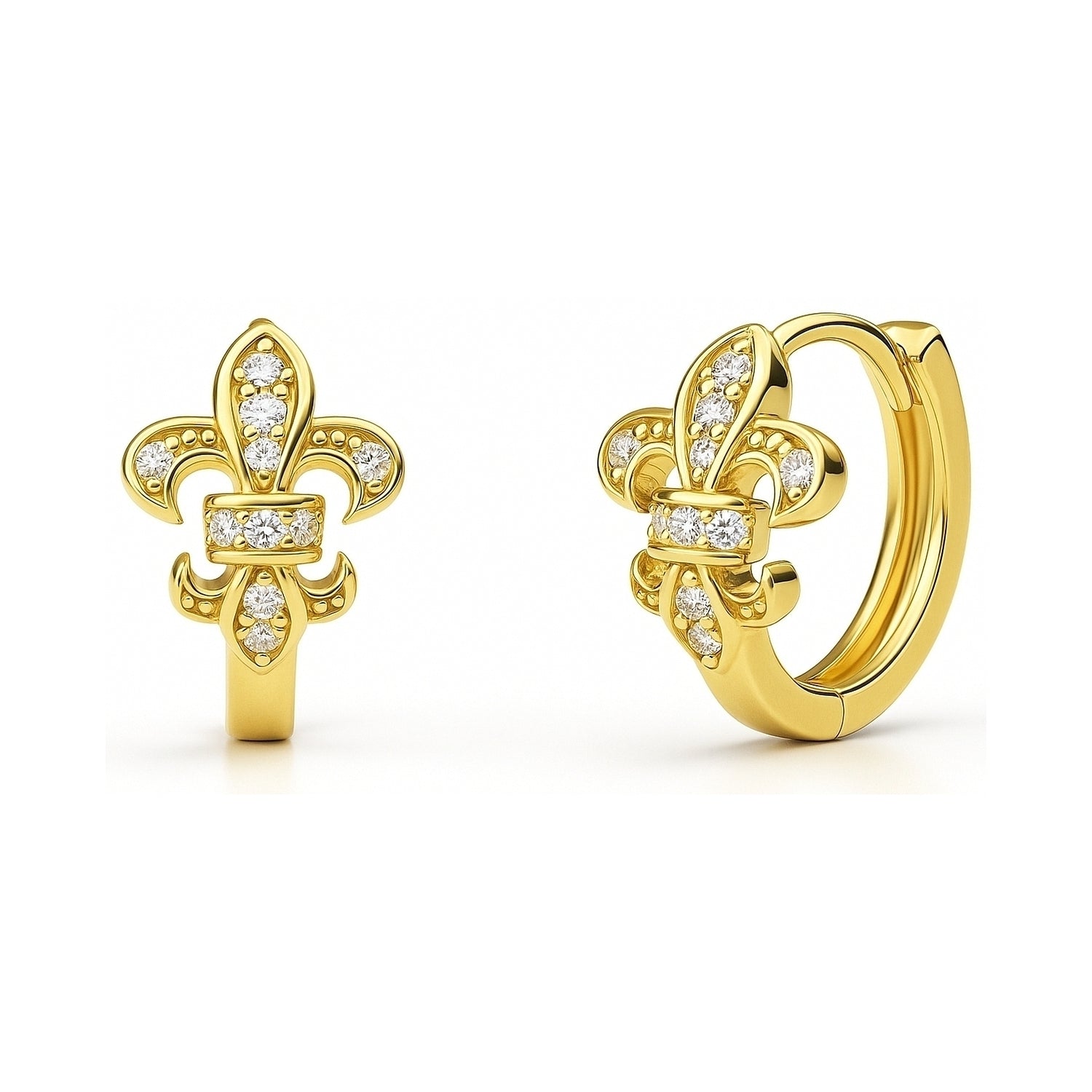 Heartbreaker By Drachenfels Fleur De Lily Stud Earrings - 925 Sterling Silver