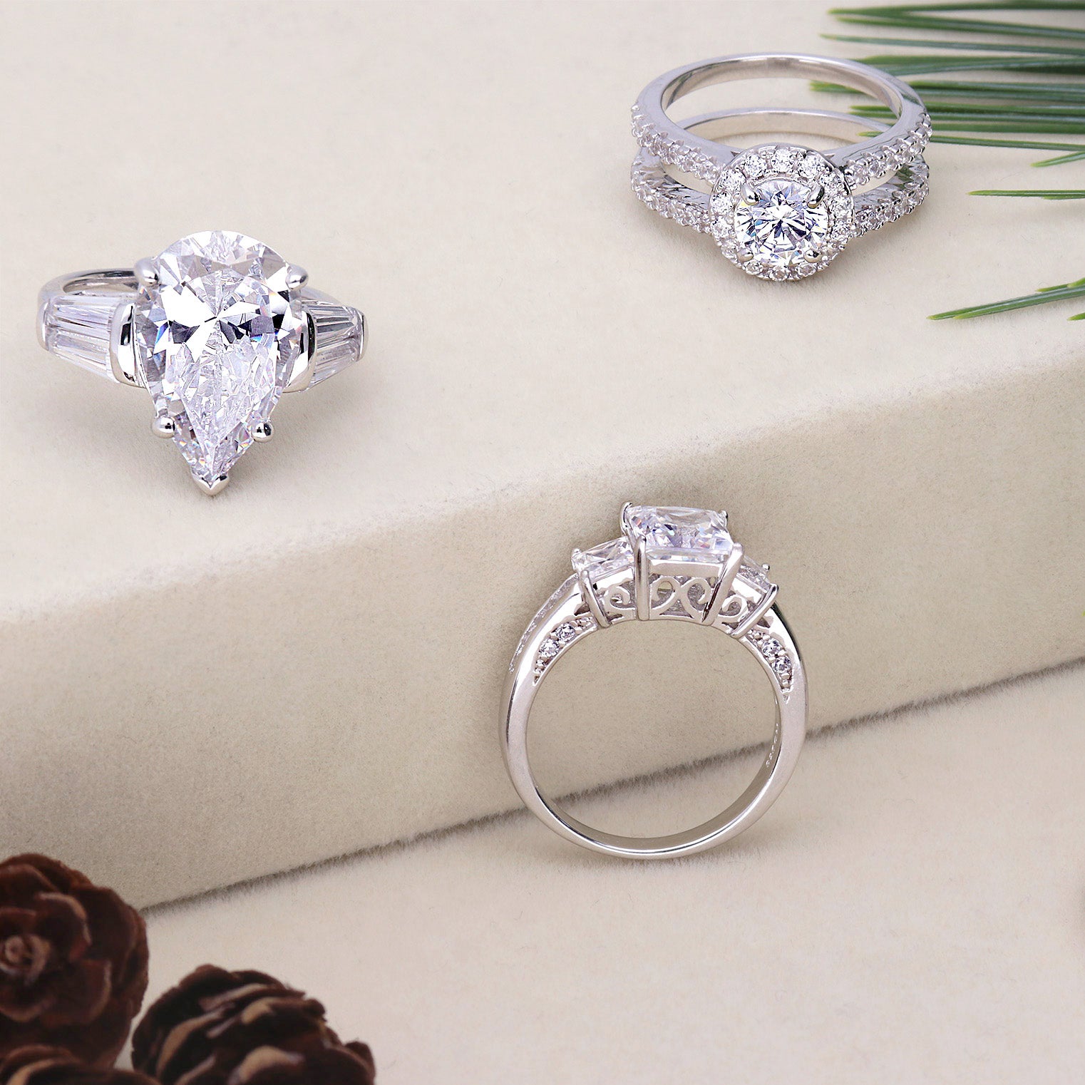 Graduated CZ Earrings in Sterling Silver