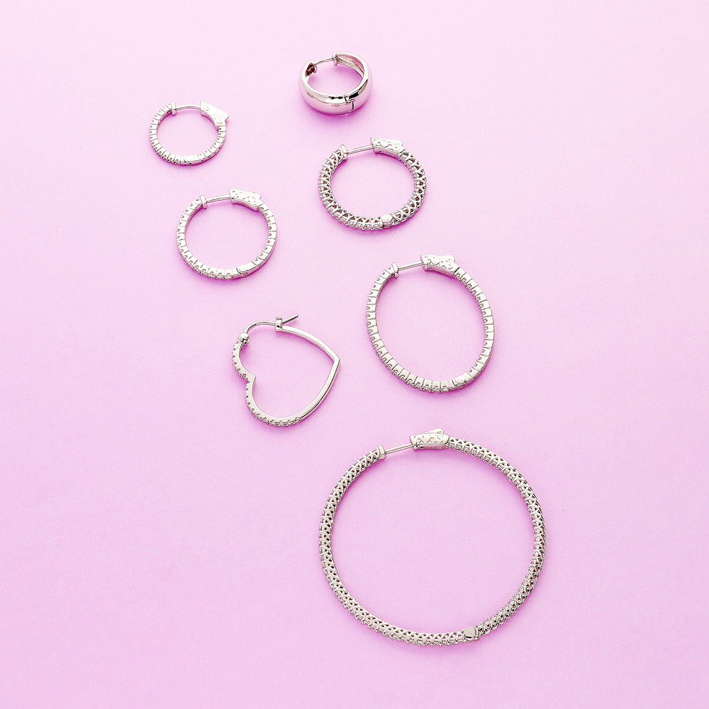 Inside-Out Hoop Earrings Style E1575-01, Oval Inside-Out Hoop Earrings Style E1269-01 in Flatlay Display