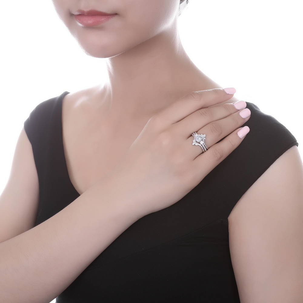 3-Stone 1.25ct CZ Ring in Sterling Silver