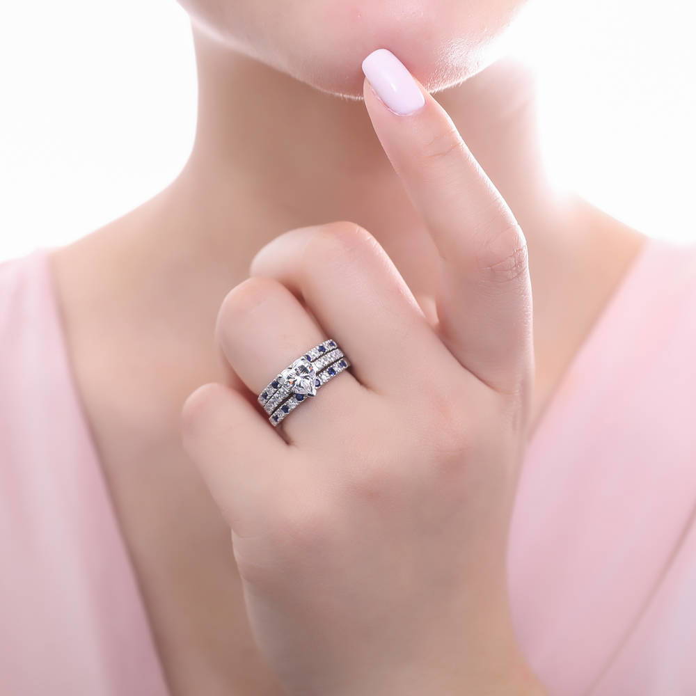 Solitaire Heart 1.7ct Heart CZ Ring in Sterling Silver