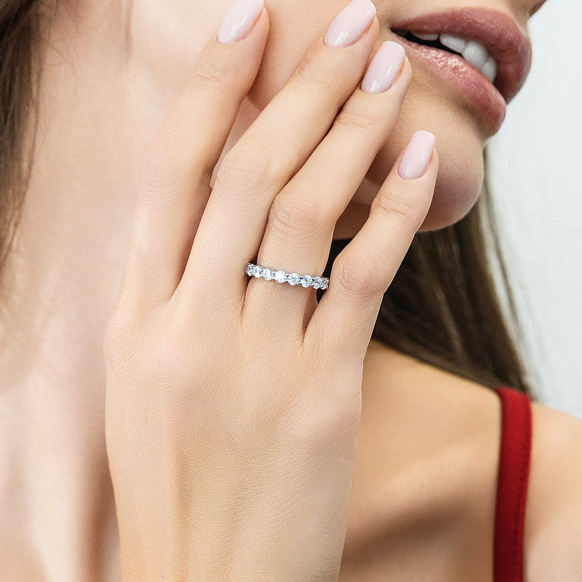 Model Wearing Eternity Ring Style R1896-02