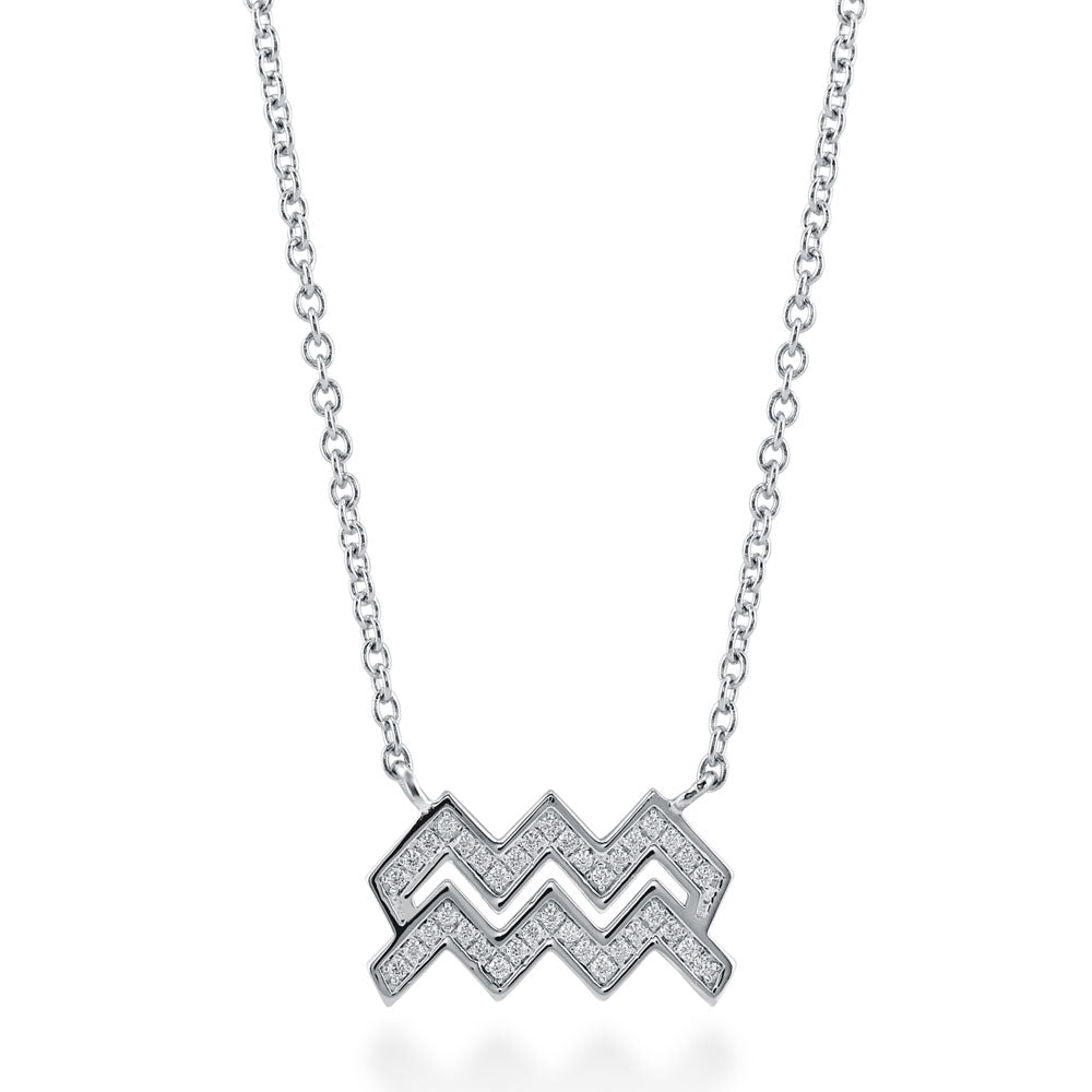 Sterling Silver Zodiac Cubic Zirconia CZ Pendant Necklace – BERRICLE