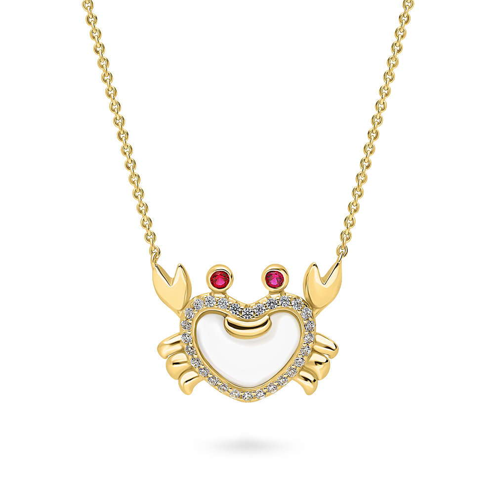 Sterling Silver Crab Mother Of Pearl Pendant Necklace – BERRICLE