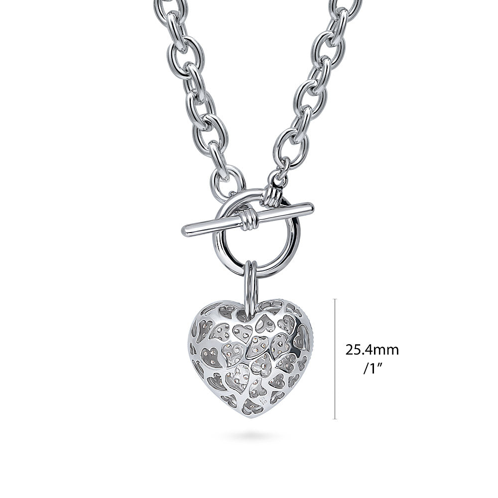 Heart CZ Necklace Earrings and Bracelet Set