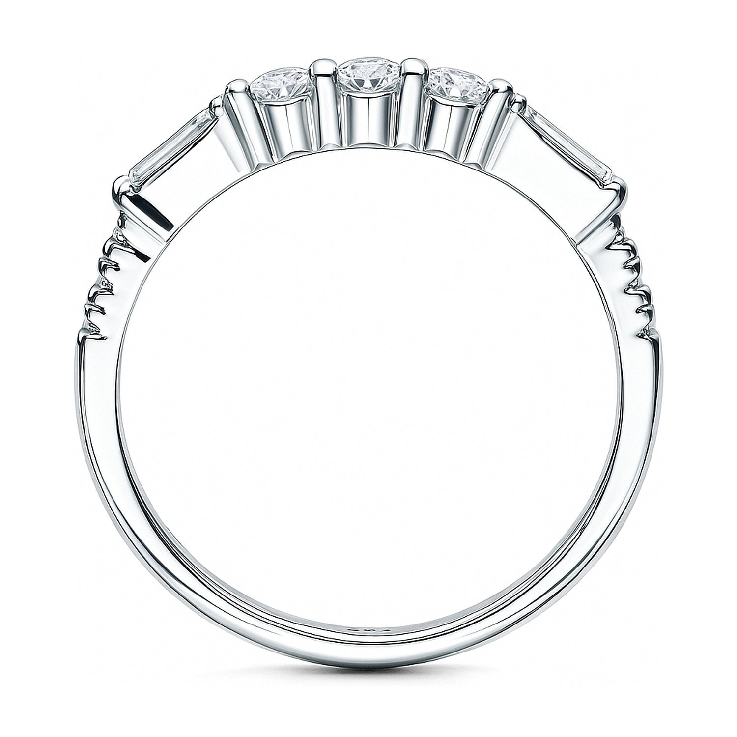 Art Deco Pave CZ Eternity Ring in Sterling Silver