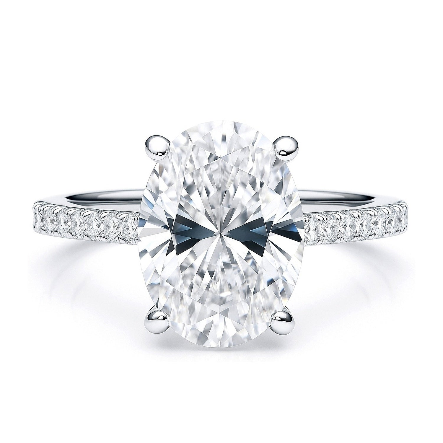 Solitaire 5.5ct Oval CZ Ring in Sterling Silver
