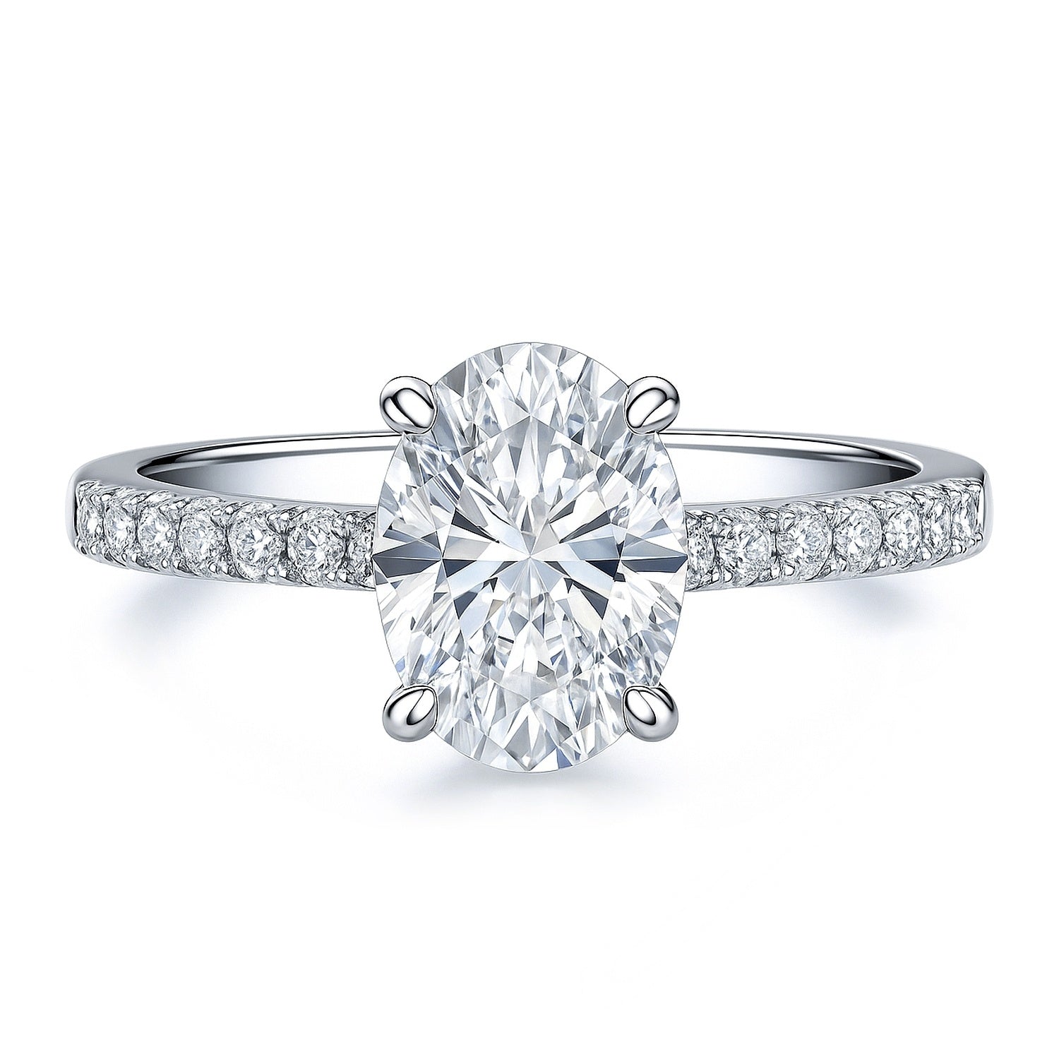 Solitaire 1.8ct Oval CZ Ring in Sterling Silver