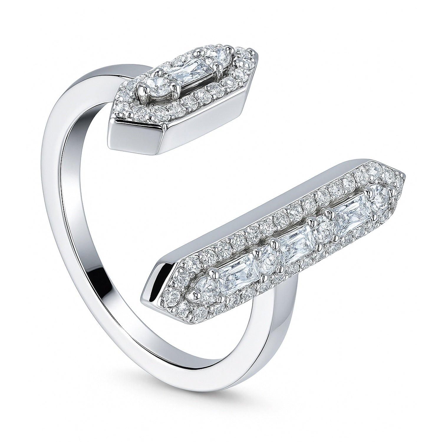 Open Bar CZ Ring in Sterling Silver