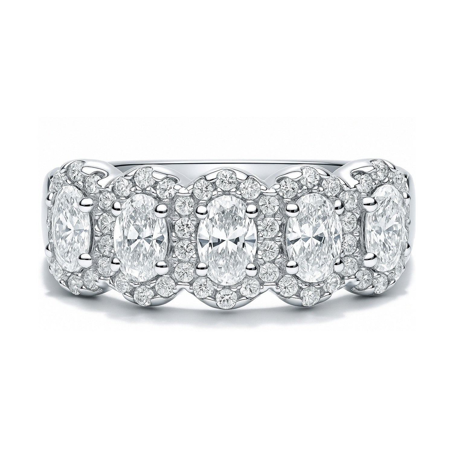 CDL eternity pierce シルバー Sterling Silver 5-Stone Cubic Zirconia CZ Band Ring #R1461-01