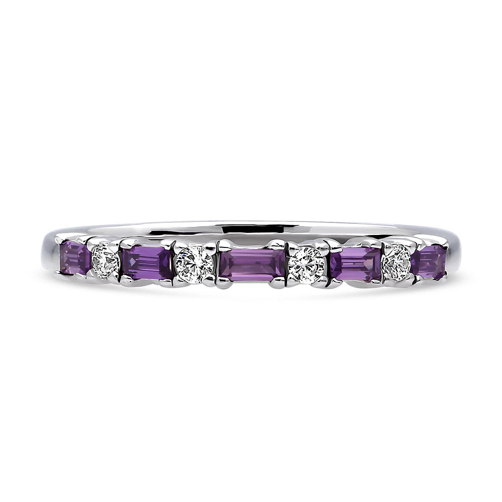 Sterling Silver Art Deco Cubic Zirconia Half Eternity Ring