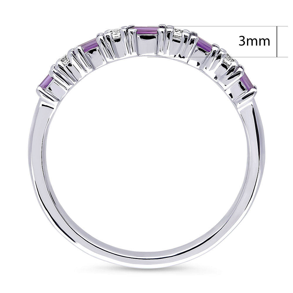 Alternate view of Art Deco CZ Half Eternity Ring in Sterling Silver, 4 of 5
