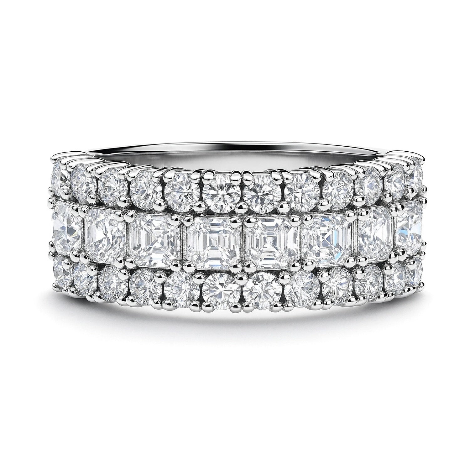 Art Deco CZ Eternity Ring in Sterling Silver