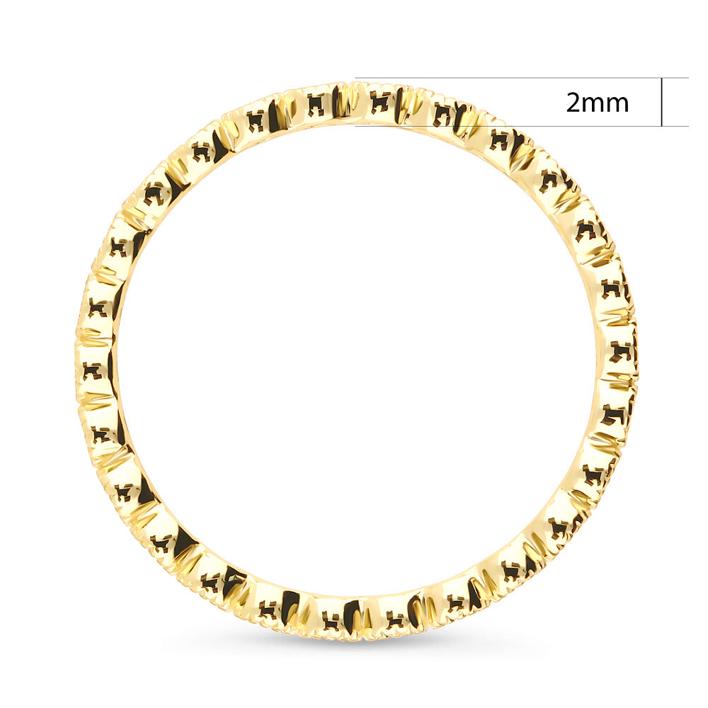 Bubble Milgrain CZ Eternity Ring in Gold Flashed Sterling Silver