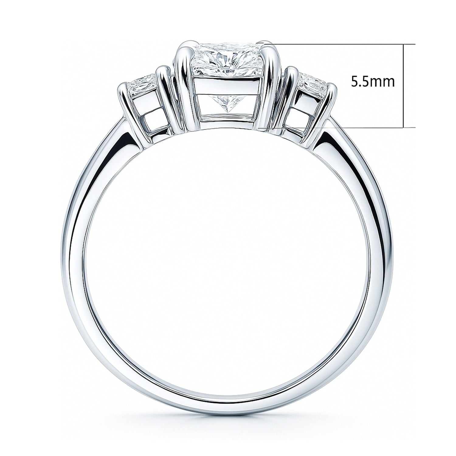 3-Stone 1.8ct Oval CZ Ring in Sterling Silver