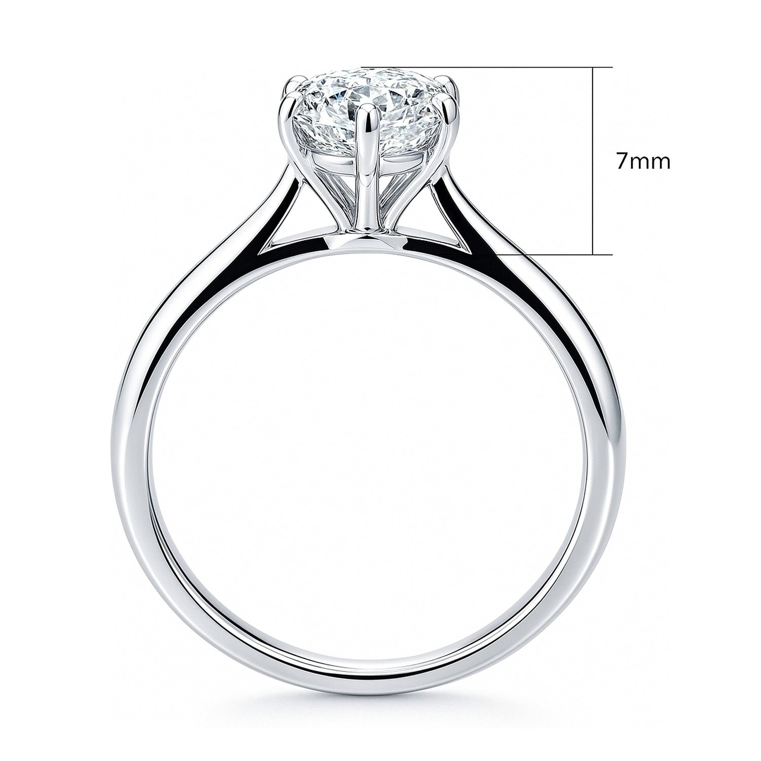 Solitaire 1.8ct Oval CZ Ring in Sterling Silver