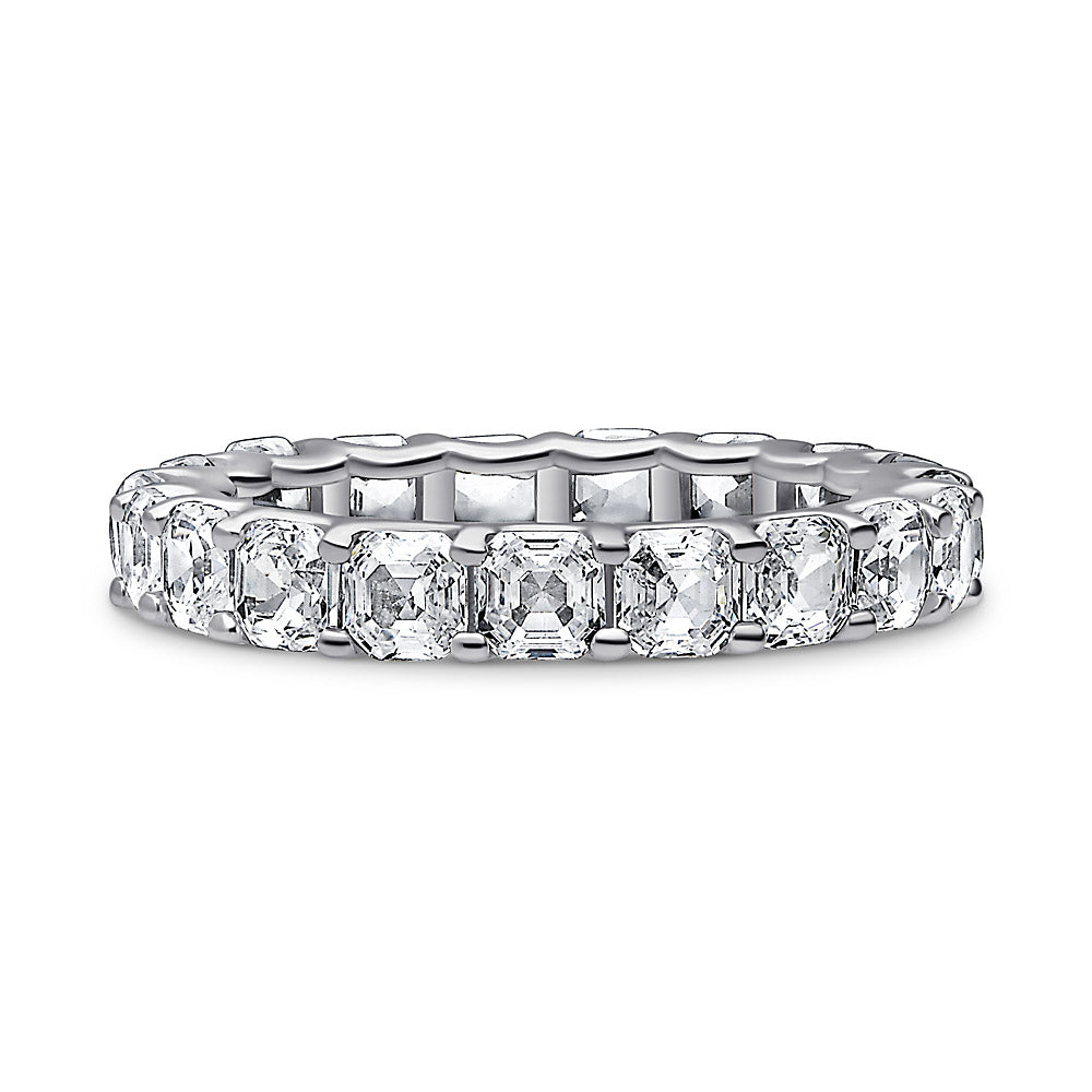 Asscher CZ Eternity Ring in Sterling Silver, 1 of 4
