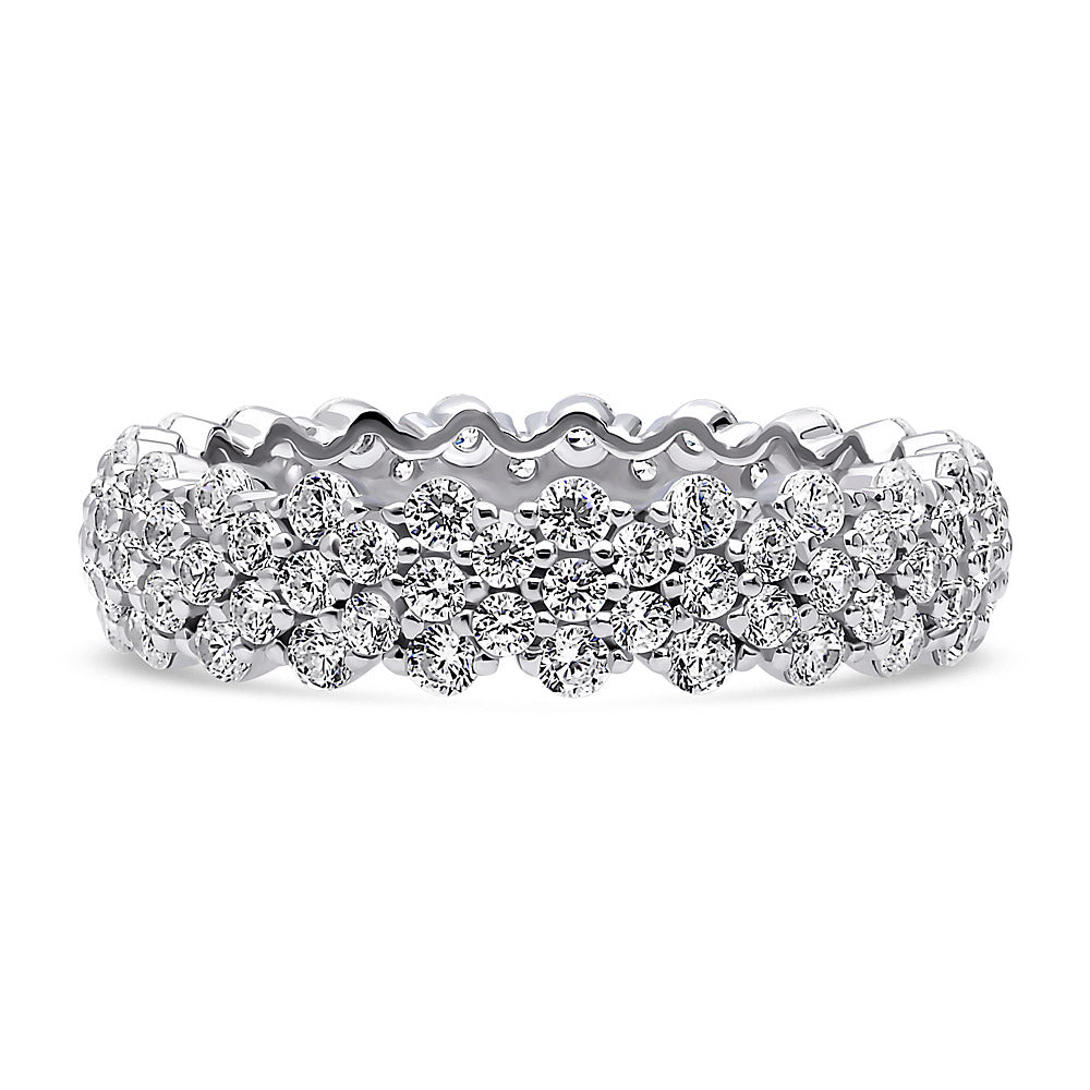 gioielli Donna Anelli di Fidanzamento in argento Eternity da 1,5 mm di banda sottile con zirconia cubica regalo di festa della mamma(11 gioielli Donna Anelli di Fidanzamento in argento Eternity da 1,5 mm di banda sottile con zirconia cubica regalo di festa della mamma(11