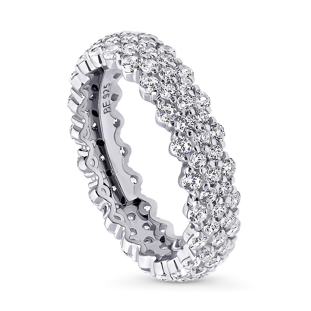 CZ Eternity Ring in Sterling Silver, front view
