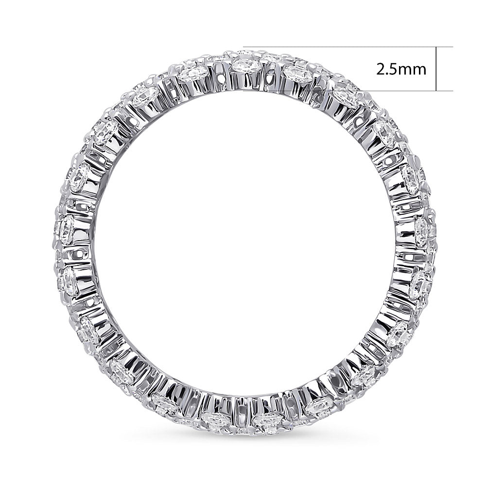 CZ Eternity Ring in Sterling Silver, side view