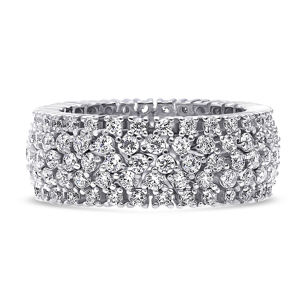 Eternity Cubic Zirconia Bangle Bracelet Rhodium Plated Sterling Silver Marquise and Round CZ Eternity Cubic Zirconia Bangle Bracelet Rhodium Plated Sterling Silver Marquise and Round CZ