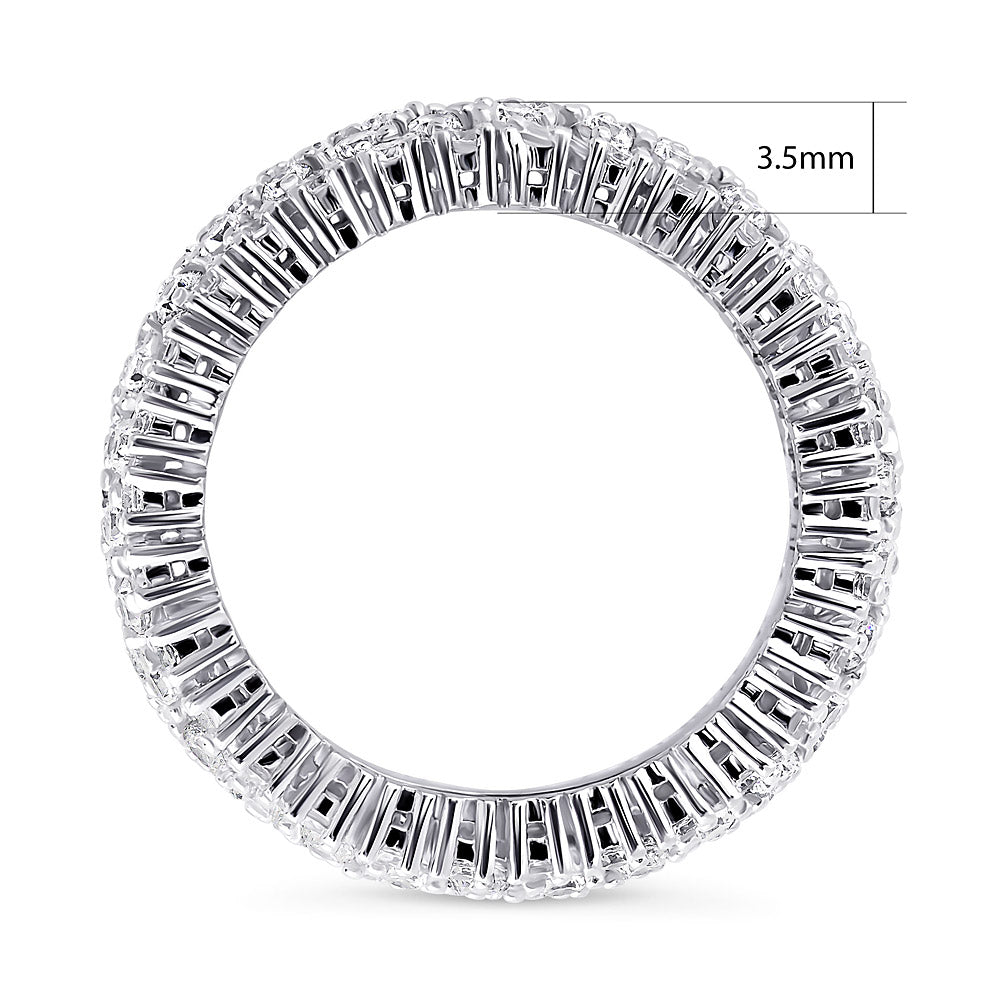 CZ Statement Eternity Ring in Sterling Silver, side view