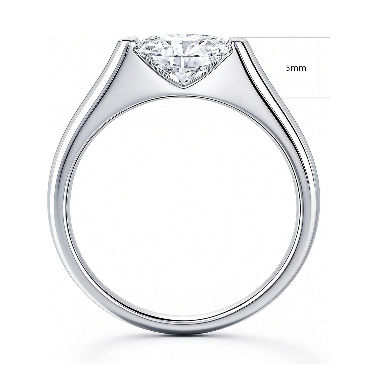 Solitaire East-West 1.2ct Bezel Oval CZ Ring in Sterling Silver