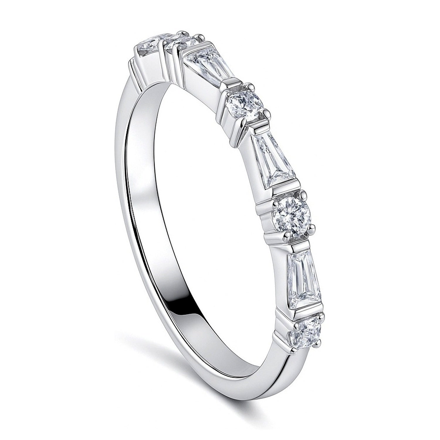 Art Deco CZ Eternity Ring in Sterling Silver
