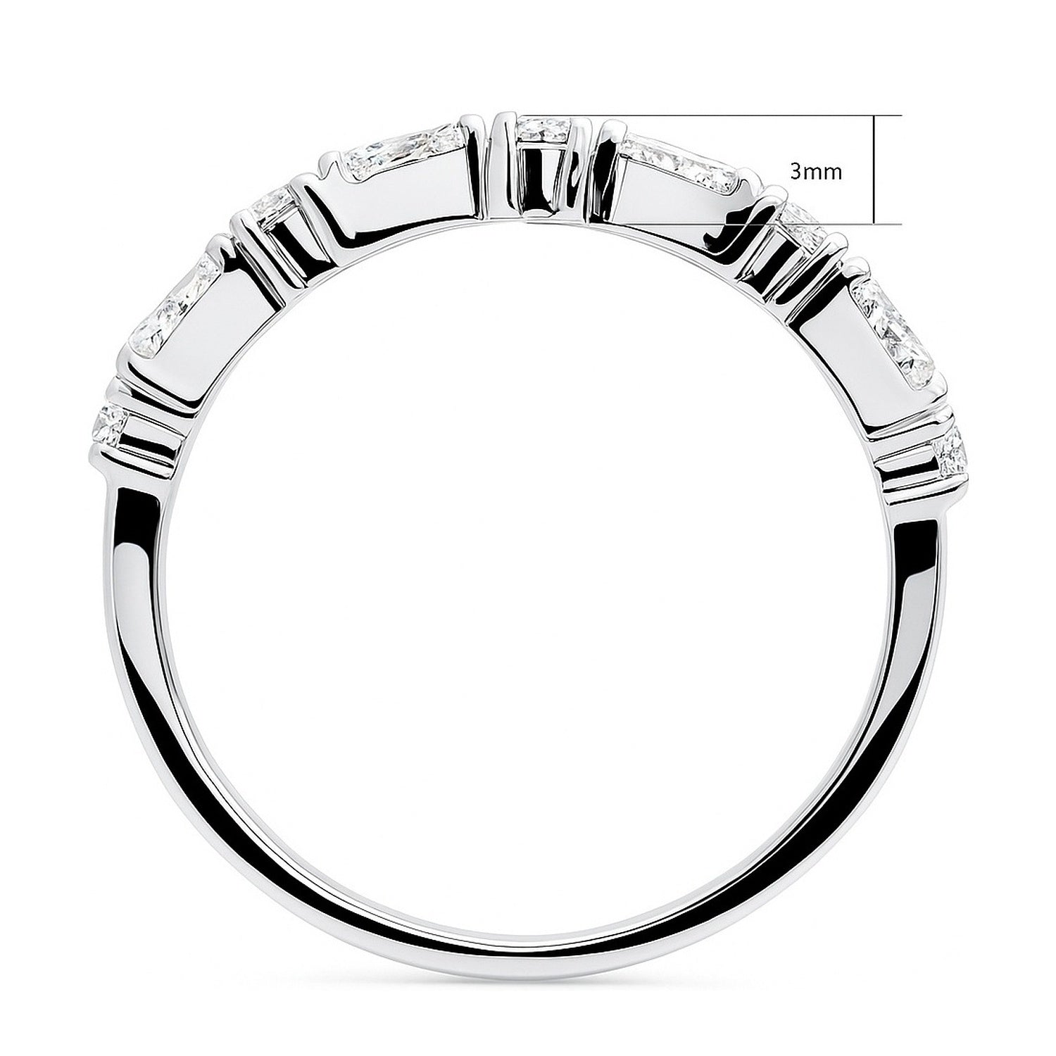 Art Deco CZ Eternity Ring in Sterling Silver