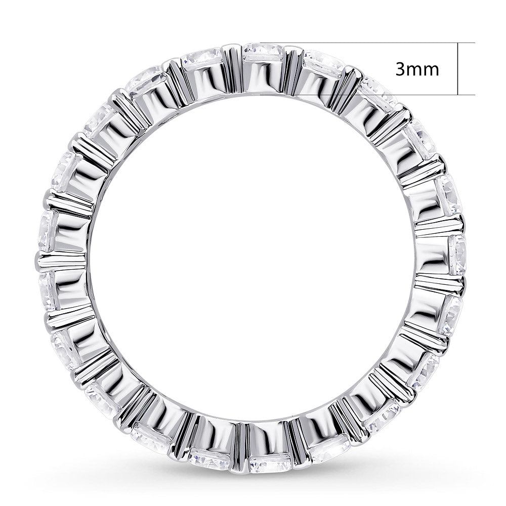 Pave CZ Eternity Ring in Sterling Silver