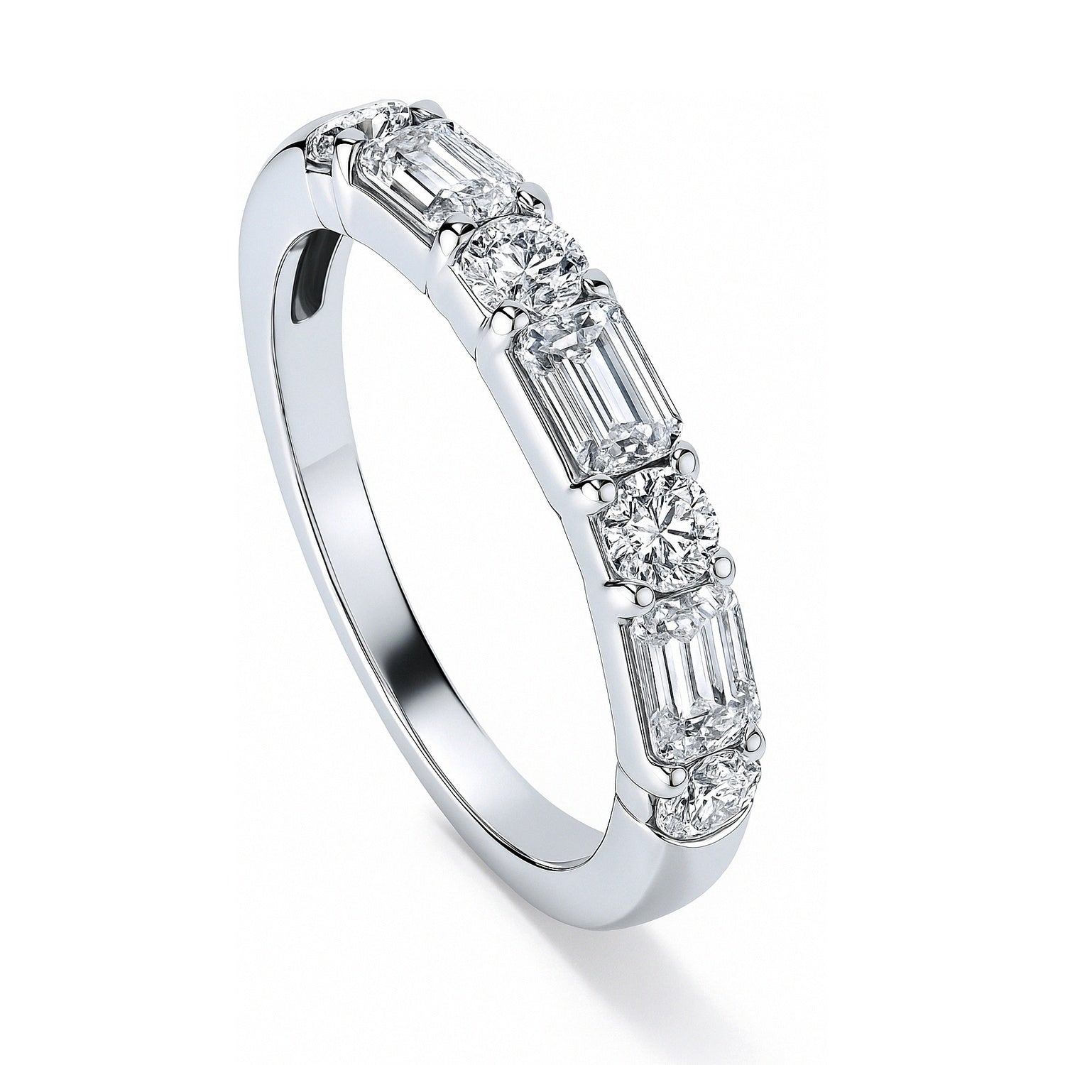 Art Deco Pave CZ Eternity Ring in Sterling Silver