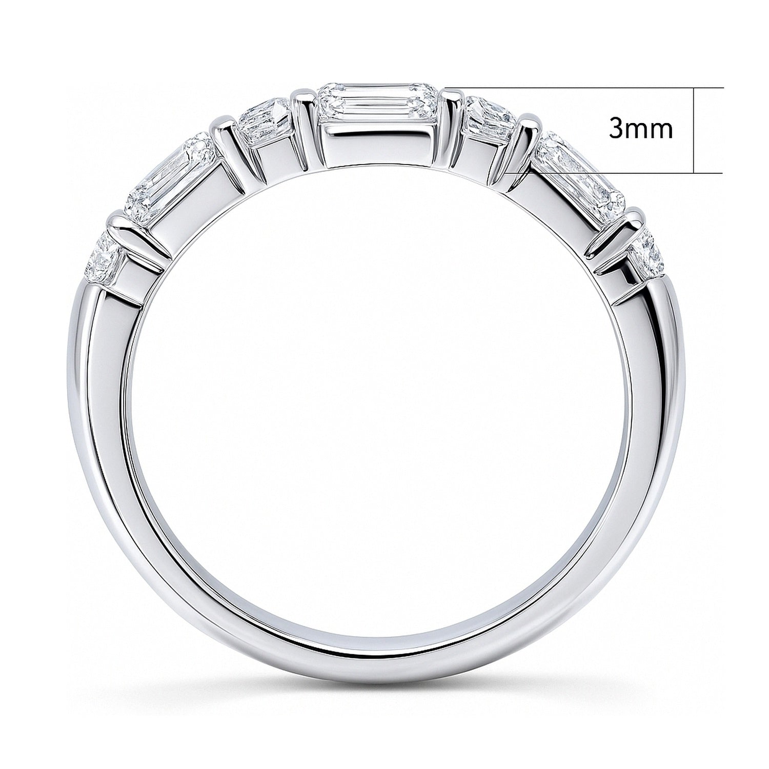 Art Deco Pave CZ Eternity Ring in Sterling Silver